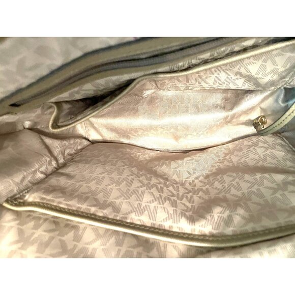 Authentic taupe Michael Kors large tote purse leather pockets Valued @ $200 - Picture 5 of 8